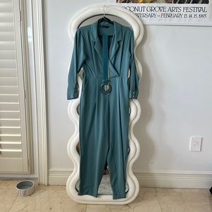 Zara light teal jumpsuit